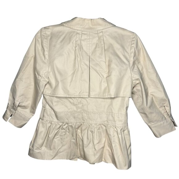 Manoush By‎ Anthropologie Jacket Womens Beige Ruffled 3/4 Sleeve Size M - Picture 6 of 9